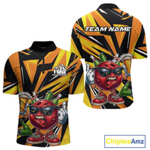 Load image into Gallery viewer, Custom Funny Bowling Ball Drink Beer Bowling Men Quarter-Zip Shirt, Yellow Bowling Team Shirt IPHW10123