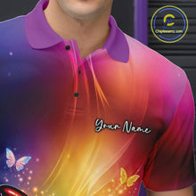 Load image into Gallery viewer, Custom Colorful Rainbow Colors Butterfly Bowling Team Shirt For Men, Bowling League Shirt IPHW11035