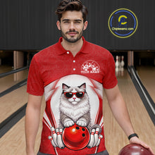 Load image into Gallery viewer, Custom Cool Ragdoll Cat With Funny Gesture Bowling Men Polo Shirt, Bowling Team Outfit IPHW11048