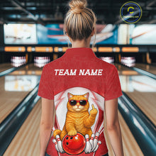 Load image into Gallery viewer, Custom Cool British Shorthair Cat With Funny Gesture Bowling Women Shirt, Team Outfit IPHW11050