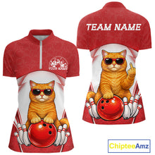 Load image into Gallery viewer, Custom Cool British Shorthair Cat With Funny Gesture Bowling Women Shirt, Team Outfit IPHW11050