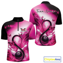Load image into Gallery viewer, Custom Hope Pink Ribbon Butterfly Bowling Men Team Shirt,Breast Cancer Bowling Shirt IPHW11116