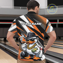 Load image into Gallery viewer, Custom Funny White Boss Duck Bowling Men Quarter-Zip Shirt, Cool Duck Bowling Team Jerseys IPHW11123