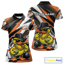 Load image into Gallery viewer, Custom Funny Yellow Boss Duck Bowling Women Polo Shirt, Cool Duck Bowling Team Jerseys IPHW11124
