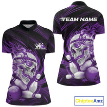 Load image into Gallery viewer, Purple and black sports jersey with skull design and 'Team Name' text on a white background.