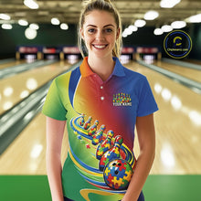 Load image into Gallery viewer, Custom Colorful Puzzles Autism Awareness Bowling Women Polo Shirt, Autism Acceptance Shirt IPHW11204