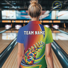 Load image into Gallery viewer, Custom Colorful Puzzles Autism Awareness Bowling Women Polo Shirt, Autism Acceptance Shirt IPHW11204