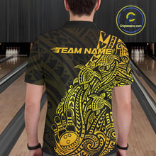 Load image into Gallery viewer, Custom Black And Gold Polynesian Tribal Turtle Bowling Men Polo Team Shirts Outfit IPHW10978