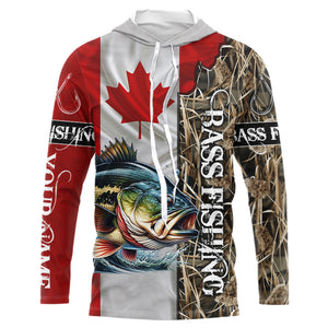 Bass Fishing Canada Flag Camo Custom name All over print shirts - personalized fishing gifts NQS541