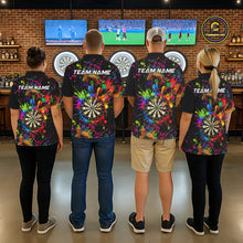 Load image into Gallery viewer, Colorful watercolor Dartboard Shirt for Women Custom Dart jerseys for team, dart league shirts NQS11397