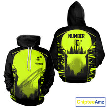Load image into Gallery viewer, Black and Green camo Disc Golf Shirts custom name and number team disc golf outfits NQS11201