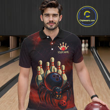 Load image into Gallery viewer, Personalized Funny Angry Spider Bowling Team Polo, 1/4 Zip Shirts For Men, Spider Bowling Jerseys NQS11204