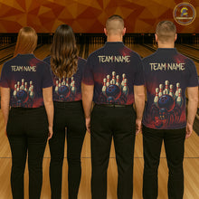 Load image into Gallery viewer, Personalized Funny Angry Spider Bowling Team Polo, 1/4 Zip Shirts For Women, Spider Bowling Jerseys NQS11204