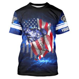 Crappie Fishing American Flag patriotic Custom Crappie Fishing shirts, personalized fishing gift NQS430