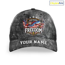 Load image into Gallery viewer, 250 freedom anniversary American Flag Personalized Bass fishing hats custom Unisex fishing hat cap NQS11455