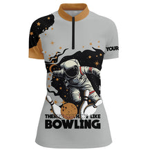 Load image into Gallery viewer, Bowling Astronaut in Space There's nothing like bowling Custom Women Bowling Team Shirts Bowler Outfit NQS8256