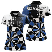 Load image into Gallery viewer, Blue Grunge Darts Shirts For Women Custom Retro Team Darts Jersey NQS9525