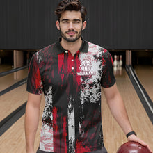 Load image into Gallery viewer, Personalized Bowling Polo, Quarter Zip Shirts For Mens Custom Bowling Team League Jersey NQS9526