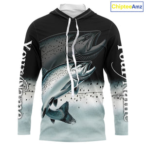 Salmon fishing scales Custom name sun protection personalized fishing gifts, Salmon fishing jerseys NQS10652