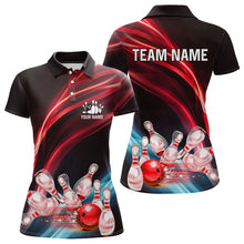 Load image into Gallery viewer, Custom Black and Red Women bowling Polo, Quarter Zip Shirts, team bowling outfits for women NQS9701