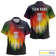 Load image into Gallery viewer, Colorful rainbow trees pattern Disc golf polo shirts for Kid Custom Disc Golf Clothing for Team NQS10128