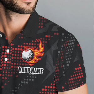 Black and Red Camo Golf Polo Shirts For Men Custom mens golf outfit team golf shirts NQS9715