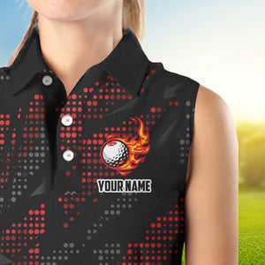 Black and Red Camo Womens golf shirts sleeveless Custom ladies golf outfit team golf shirts NQS9715