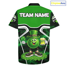 Load image into Gallery viewer, Funny Bowling and Beer Green Shamrock Bowling Hawaiian shirt Custom St Patrick Team bowling Jerseys NQS11672