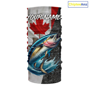 Canadian Flag Tuna Fishing Custom long sleeve performance Fishing Shirts, Tuna Fishing jerseys NQS9967