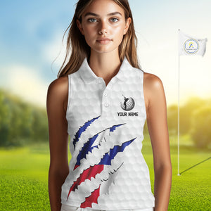 Personalized Texas Flag Women sleeveless polo shirt, Custom Patriotic Golf Team Shirts For ladies NQS10156