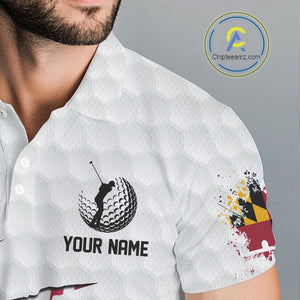 Personalized Maryland Flag Men golf polo shirts, Custom Patriotic Golf Team Shirts For men NQS10157