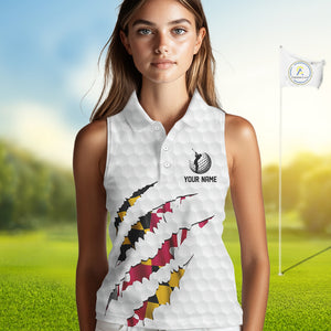 Personalized Maryland Flag Women sleeveless polo shirt, Custom Patriotic Golf Team Shirts For ladies NQS10157