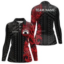 Load image into Gallery viewer, Black and Red Tribal pattern Womens Bowling Shirts Custom Bowling outfit ladies Team bowling jerseys NQS9738