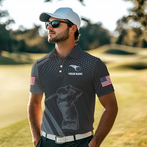 Golf Polo Shirts For Men Custom Team Name golf tops for mens, unique golf gifts | Black NQS9748