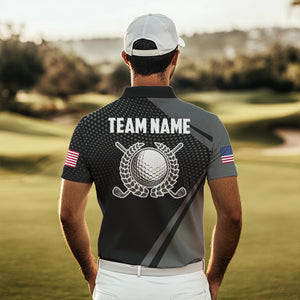 Golf Polo Shirts For Men Custom Team Name golf tops for mens, unique golf gifts | Black NQS9748