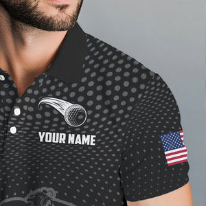 Golf Polo Shirts For Men Custom Team Name golf tops for mens, unique golf gifts | Black NQS9748