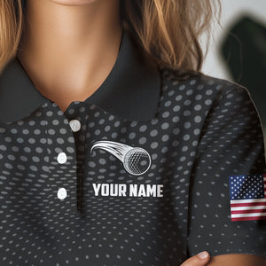 Golf Polo Shirts For Women Custom Team Name golf tops for ladies, unique golf gifts | Black NQS9748