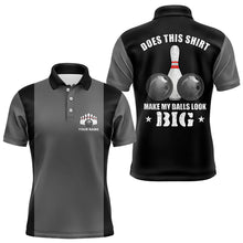 Load image into Gallery viewer, Funny Bowling shirts for Men Custom vintage grey and black Does this shirt make my balls look big NQS9267