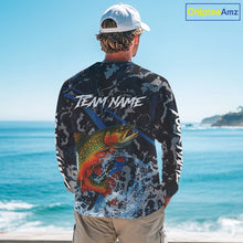 Load image into Gallery viewer, Custom Brook Trout Fishing Camo Long Sleeve Fishing Shirts, Personalized Trout Fishing Team Jerseys NQS11331