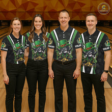 Load image into Gallery viewer, Funny St Patrick cowboy gunner Bowling Polo, 1/4 zip shirts For Men Custom Team Bowling Jerseys NQS11543