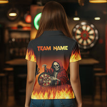 Load image into Gallery viewer, Flame Skull Reaper Darts Shirts For Women Custom Team Darts Jersey Outfit NQS9447