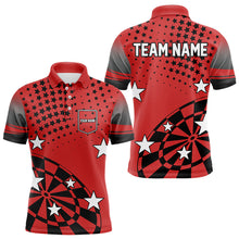 Load image into Gallery viewer, Stars Darts Polo, Quarter Zip Shirt For Men Custom Dart Team Jerseys | Red NQS9778