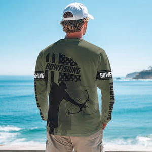 Redfish hunter bowfishing American flag Custom UV sun protection Long sleeve Fishing Shirts jerseys NQS9618