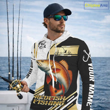 Load image into Gallery viewer, Personalized Redfish fishing shirts Custom sun protection Red Drum fishing team jerseys | Gold NQS11690