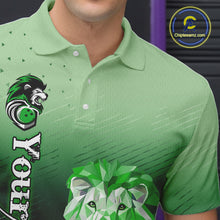 Load image into Gallery viewer, Green Lightning Lion Bowling Polo, Quarter Zip Shirts for Men Custom Lion Bowling Team jerseys NQS11568