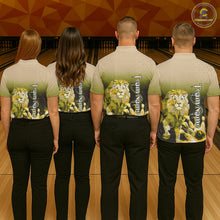 Load image into Gallery viewer, Yellow Lightning Lion Bowling Polo, Quarter Zip Shirts for Women Custom Lion Bowling Team jerseys NQS11569