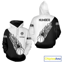 Load image into Gallery viewer, Black and White Flame Basketball shirts custom name and number Basketball team jerseys NQS11364