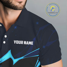 Load image into Gallery viewer, Vintage American Flag blue lightning Mens Golf polo shirts Custom patriotic Golf outfit For Mens NQS10059
