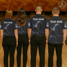Load image into Gallery viewer, Custom Smoke Skull reaper Bowling Polo, 1/4 Zip Shirts for Men, Team bowling outfit Jerseys NQS11596