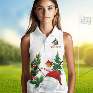 Christmas golf ball clubs Women Sleeveless polo shirts Custom Christmas team golf jerseys NQS10805